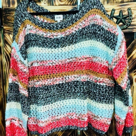 Bibi Striped Knit Crochet Slouchy Easy Fit Grannycore Boho
Sweater Small - Picture 6 of 6